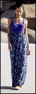 Blue Strappy Animal Maxi Dress �50 - M&Co Ladies Spring Summer 2010.